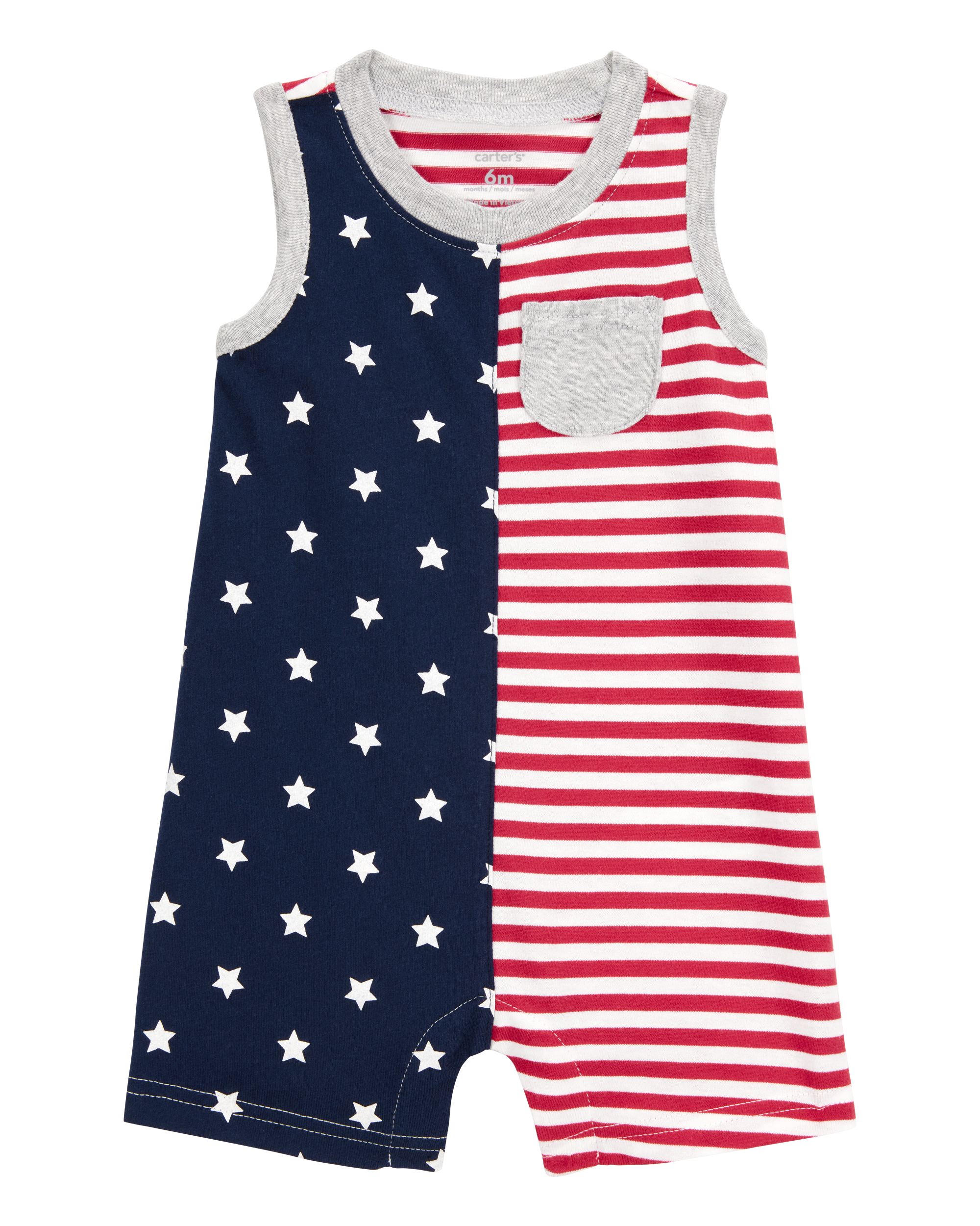 Baby American Flag Cotton Romper