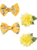 Orange, Yellow - Baby 4-Pack Hair Clips, Selected
