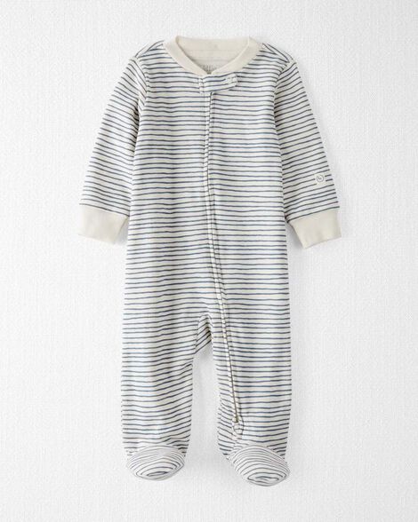 Baby Organic Cotton Sleep & Play Pajamas in Stripes