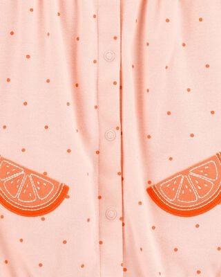 Product image 2 of Baby Cotton Short-Sleeve Romper - Orange