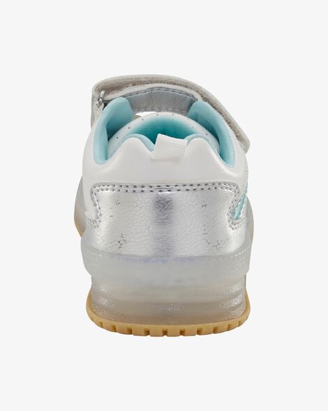  Product image 4 of Toddler Light Up Metallic Sneakers - Silver/Aqua