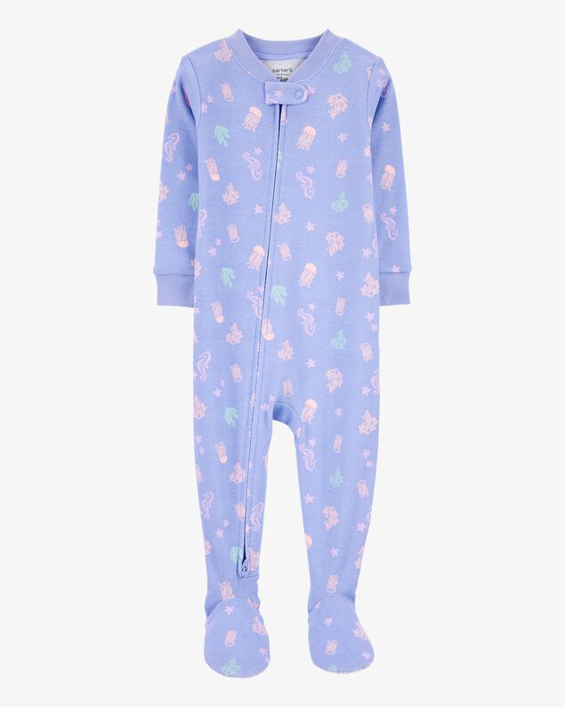 Product image 1 of Baby Girl 1-Piece Jellyfish 100% Snug Fit Cotton Footie Pajamas - Purple