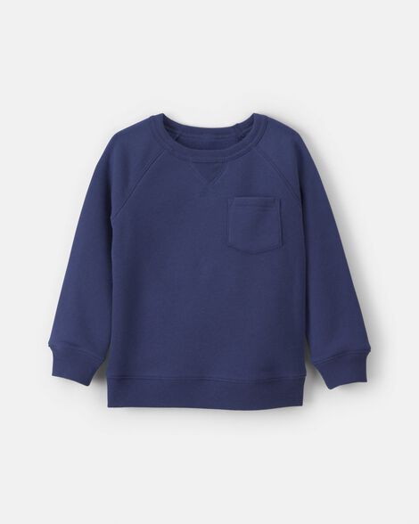toddler boy fleece pullover sweatshirt - navy blue
