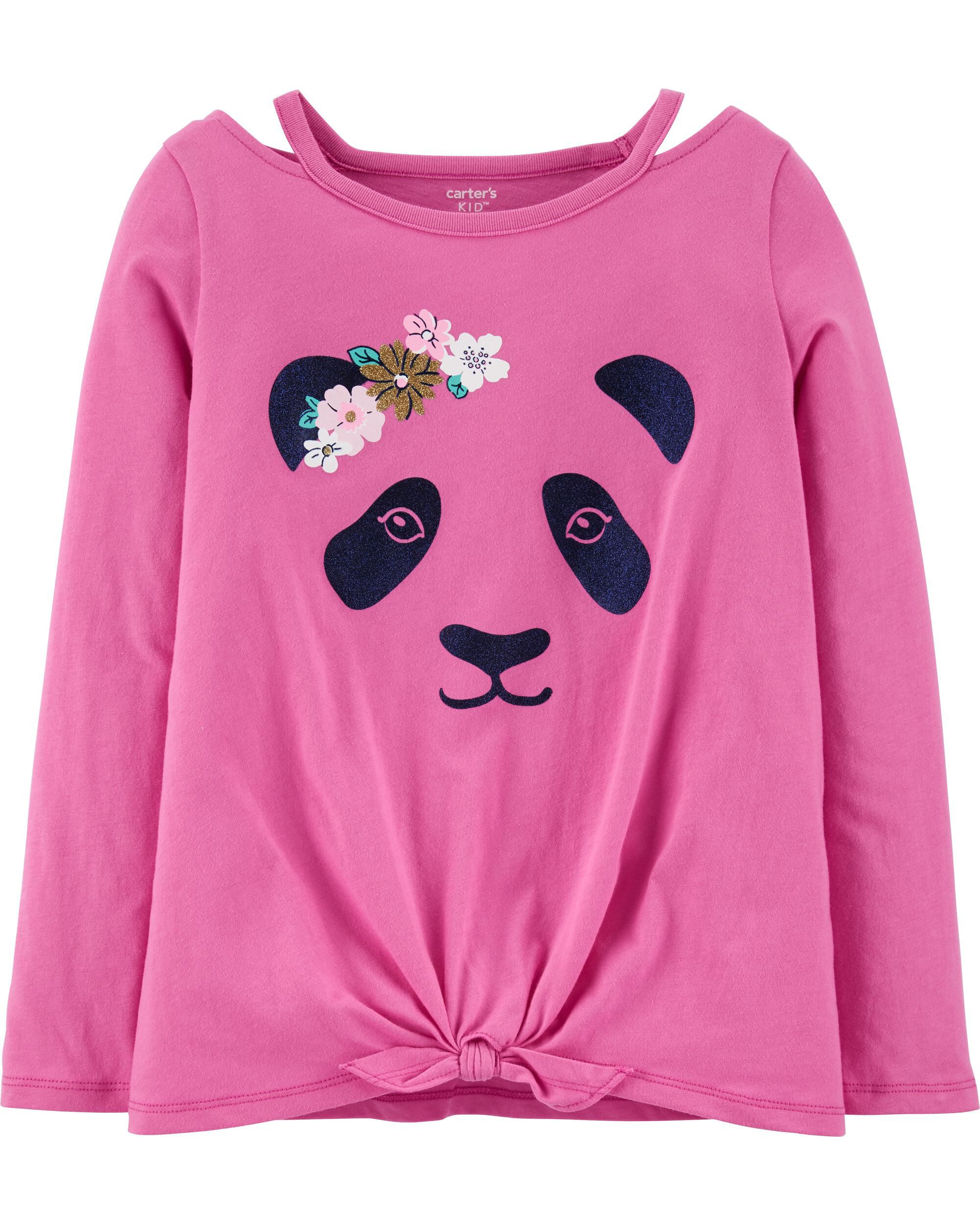 *CLEARANCE* Panda Tie-Front Jersey Tee