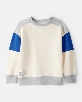 Product image 1 of Boys Color Block Pullover Sweatshirt - Ivory