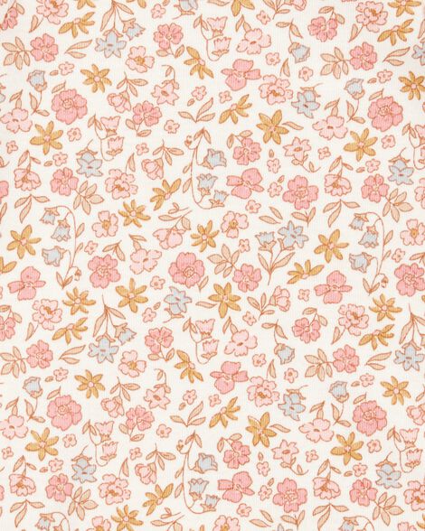 Baby 5-Pack Floral Bunny Short-Sleeve Cotton Bodysuits - Pink