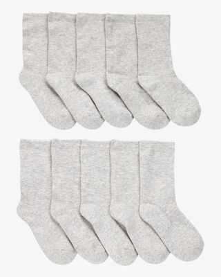 Product image 1 of Kid 10-Pack Crew Socks - Grey