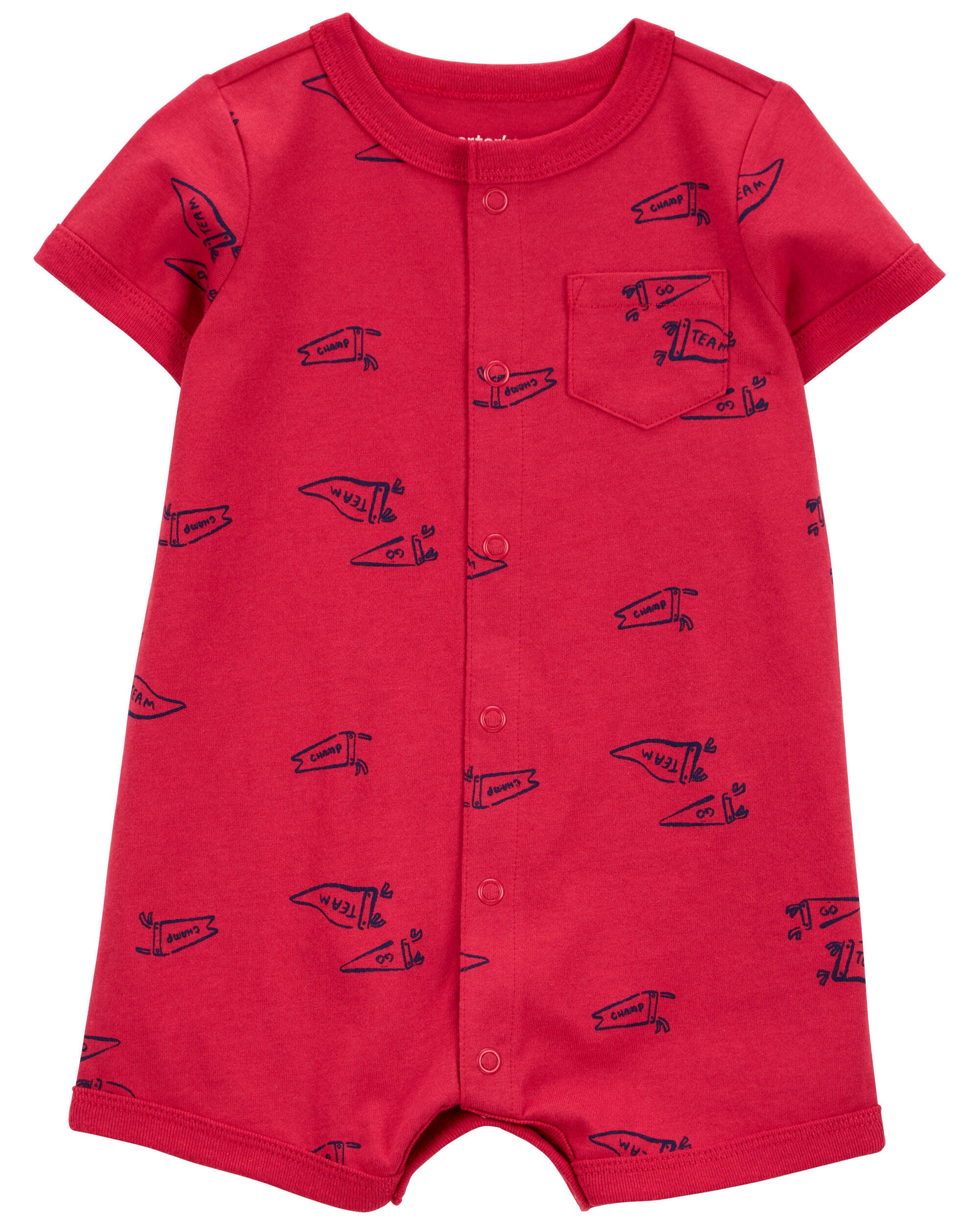 Red short sleeve romper new arrivals