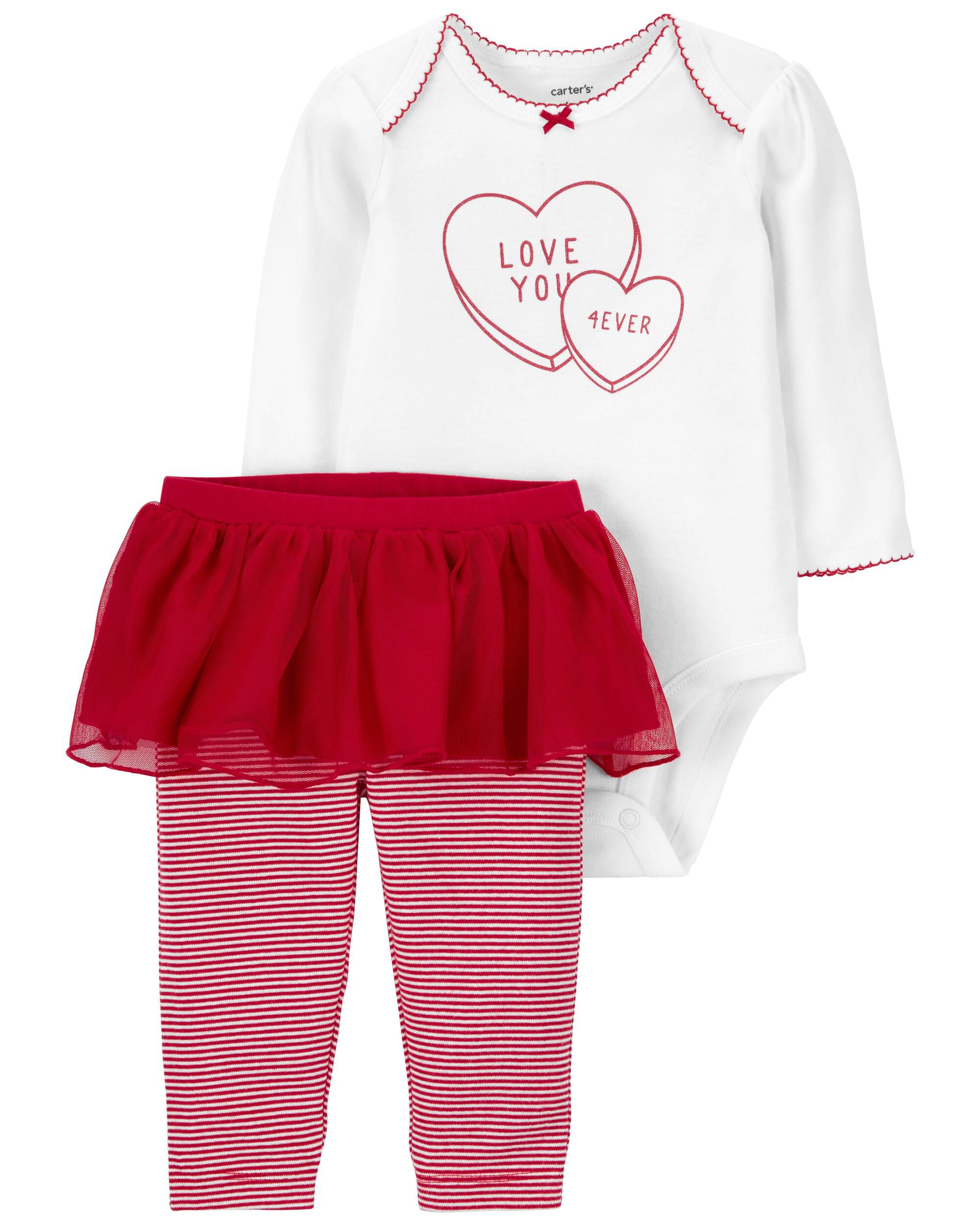 *CLEARANCE* 2-Piece Valentine's Day Bodysuit & Tutu Pant Set