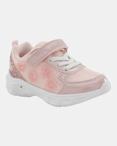toddler glitter light up sneakers - pink