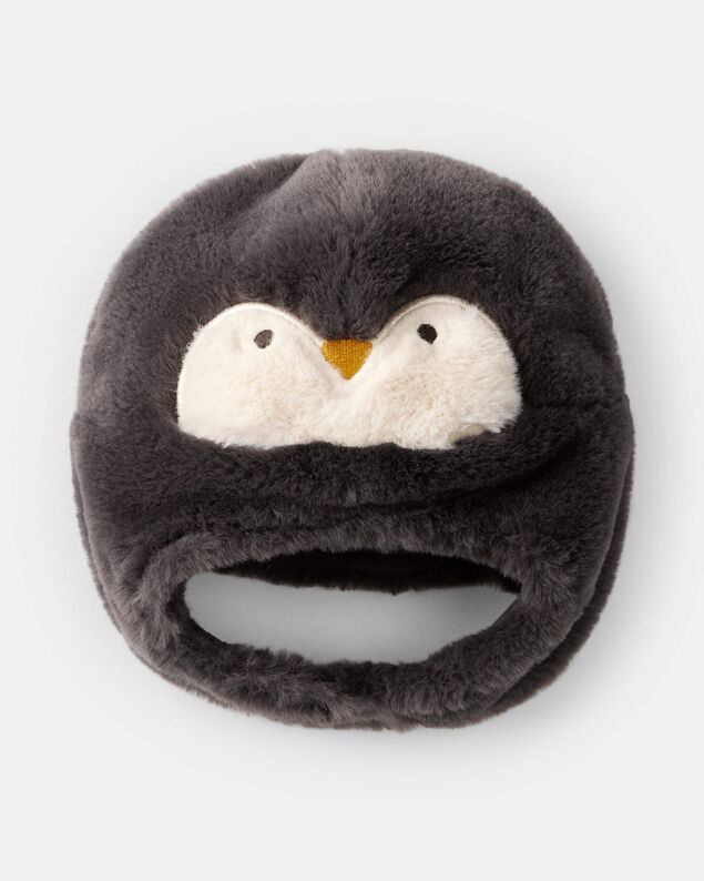 Product image 2 of Baby Penguin Winter Trapper Hat - Black/White