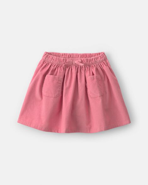 toddler girl bow corduroy skort - pink