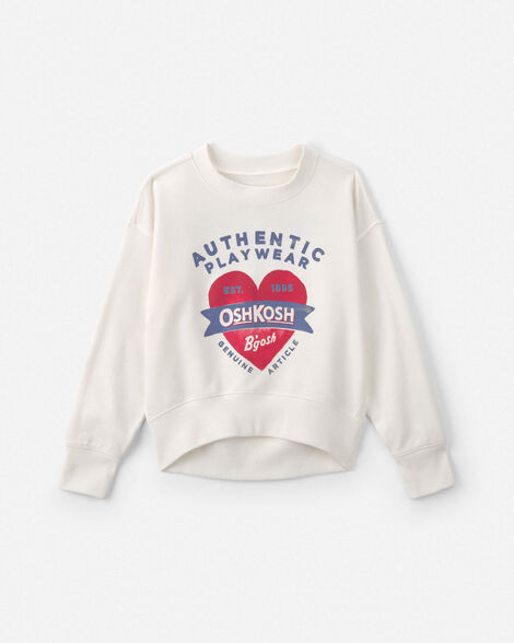 Girls 'Play Your Heart Out' Valentine's Day Pullover Sweatshirt - Cream
