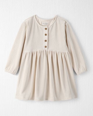 Toddler Girl Floral Velour Dress Set - Tan