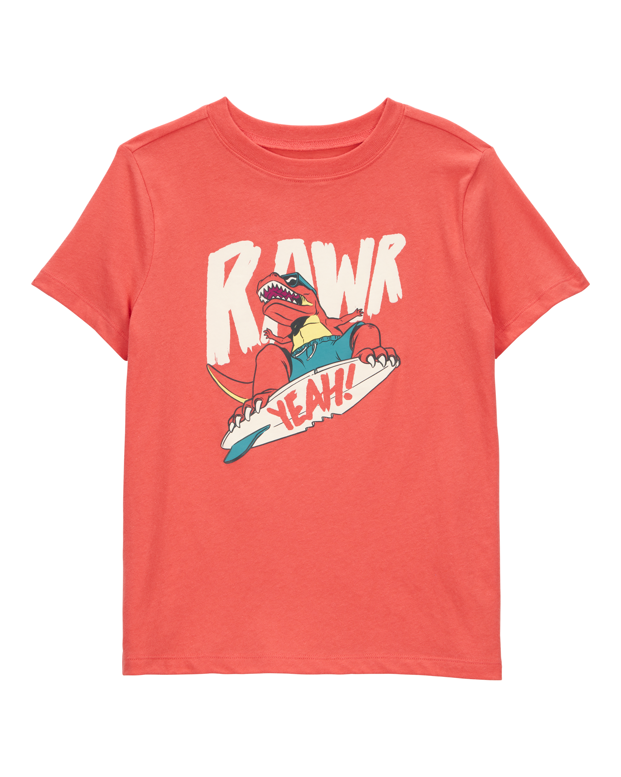 Boys Dinosaur Skateboard Graphic Tee - Orange