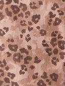 Brown - Girls Mid-Rise Leopard Print Cotton Pants - Brown, Selected