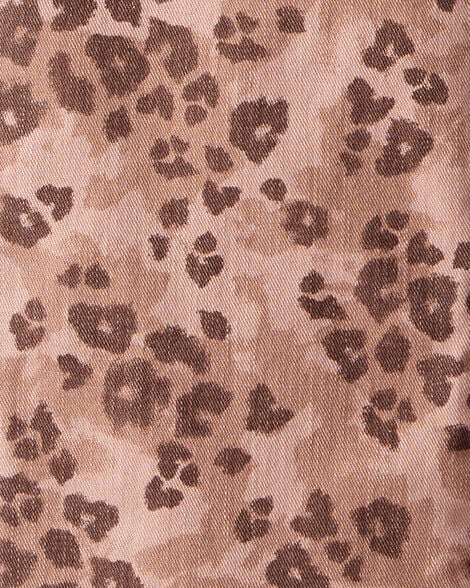 Product image 3 of Girls Mid-Rise Leopard Print Cotton Pants - Brown