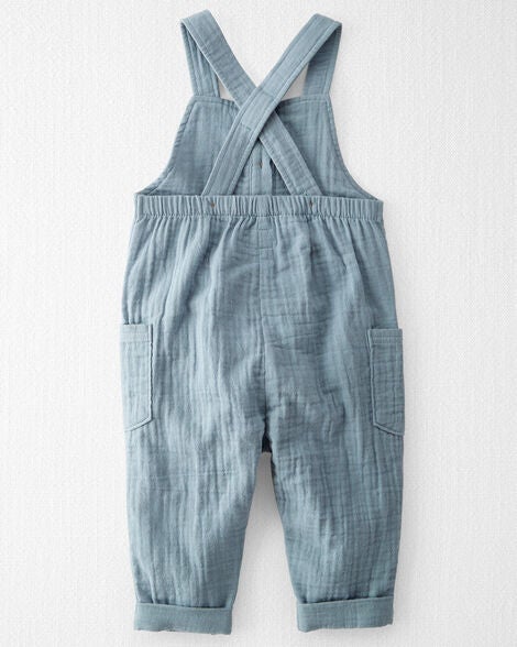  Product image 2 of Baby Organic Cotton Gauze Overalls in Blue Creek