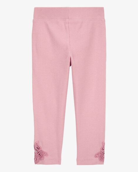 Product image 4 of Toddler Lace Detail Ribbed Leggings