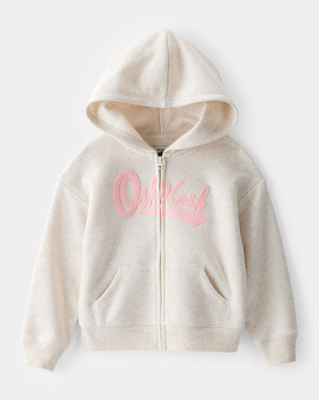Product image 1 of Toddler OshKosh Fleece Logo Zip Jacket - Oatmeal