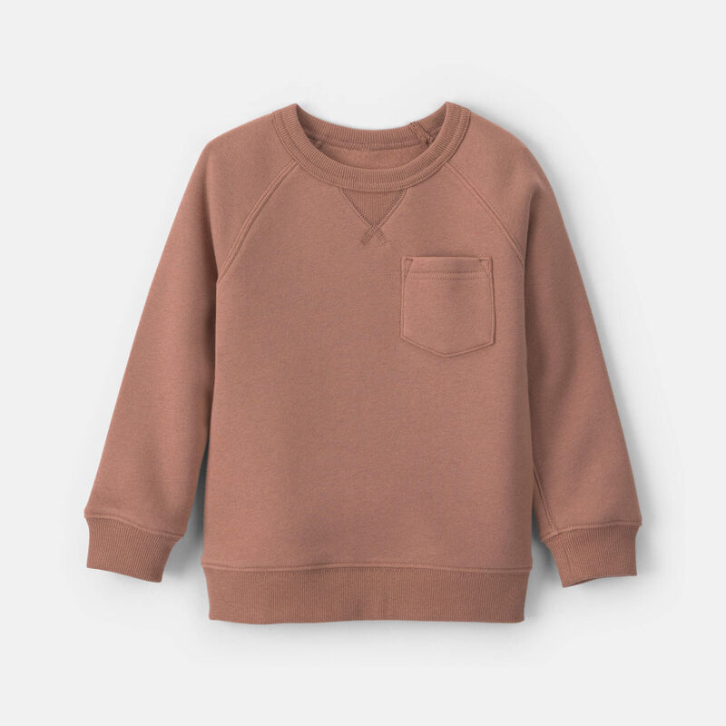 Toddler Boy Fleece Pullover Sweatshirt - Cinnamon
