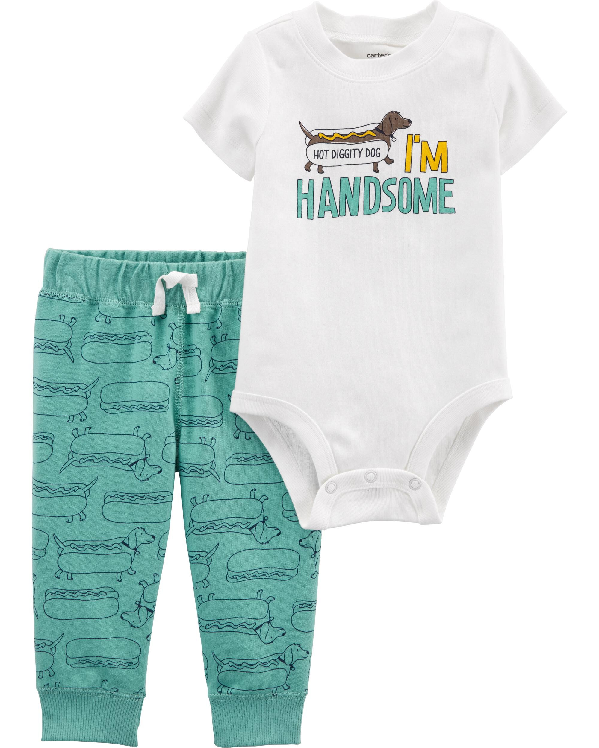 baby clothes with dachshunds on them