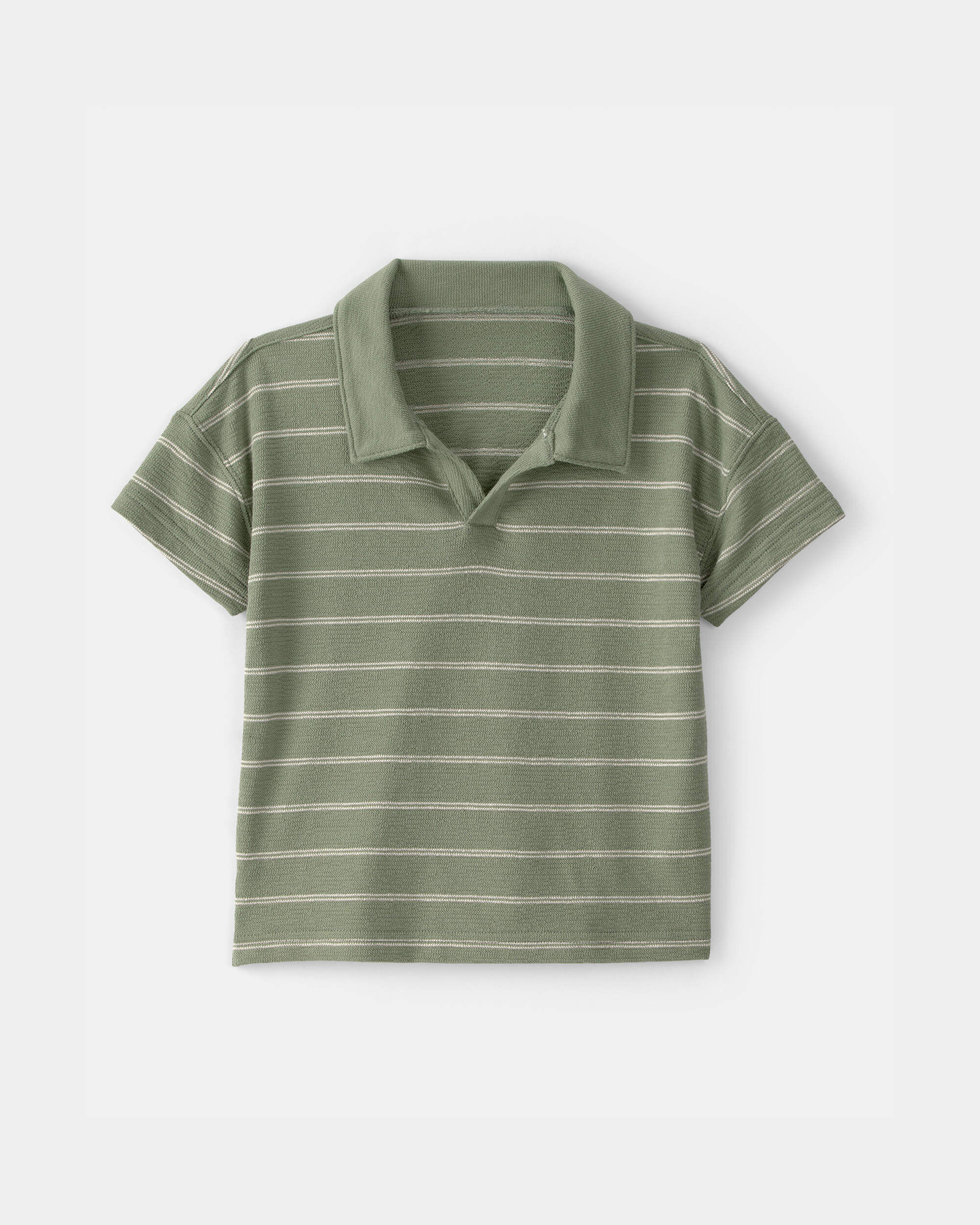 OshKosh Bgosh Toddler Boys Boy Striped Polo Shirt - Olive 5T Olive 24$