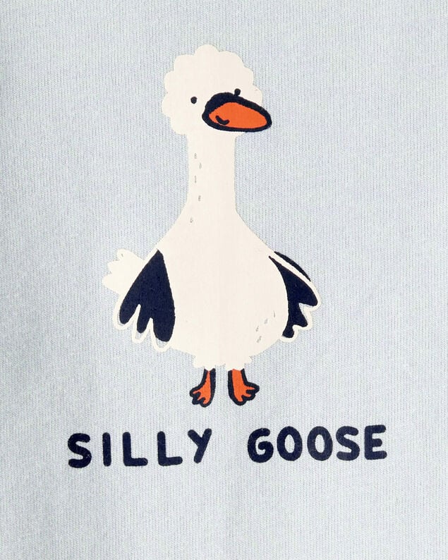 Product image 2 of Baby Silly Goose Cotton Long-Sleeve Graphic Bodysuit - Blue