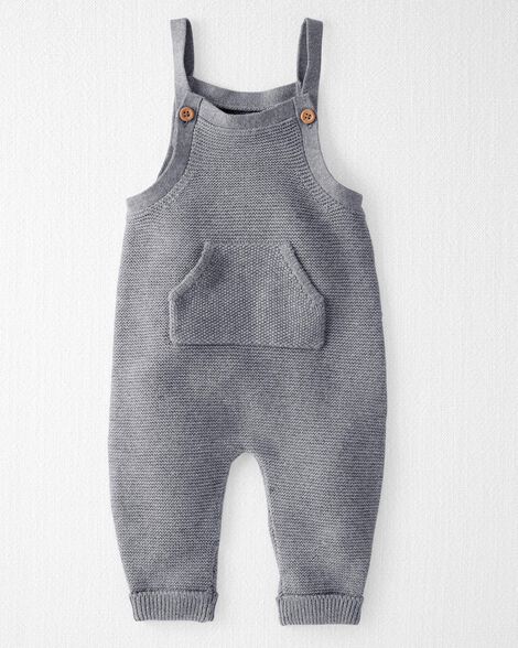  Product image 1 of Baby Organic Sweater Knit Overalls in Dark Grey