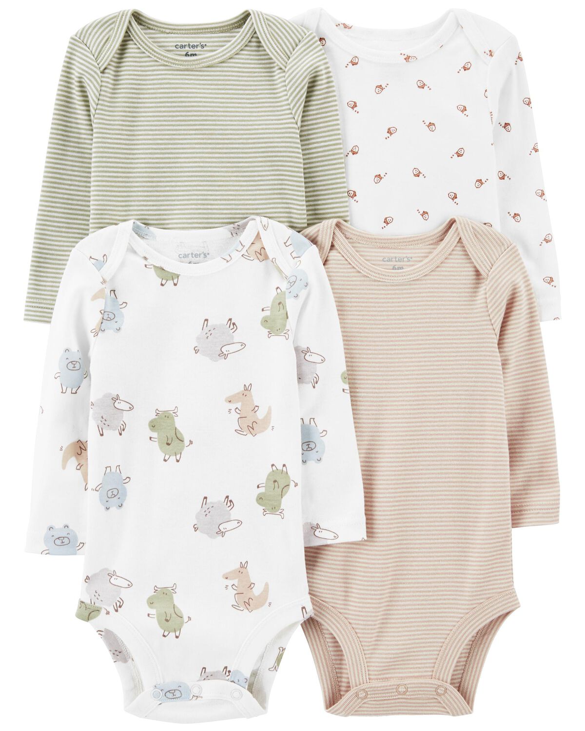 Multi Baby 4Piece LongSleeve Bodysuits