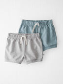 Heather Grey, Blue Creek - Toddler 2-Pack Organic Cotton Shorts, Selected