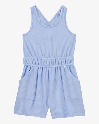 Product image 1 of Kid Ribbed Textured Romper - Blue