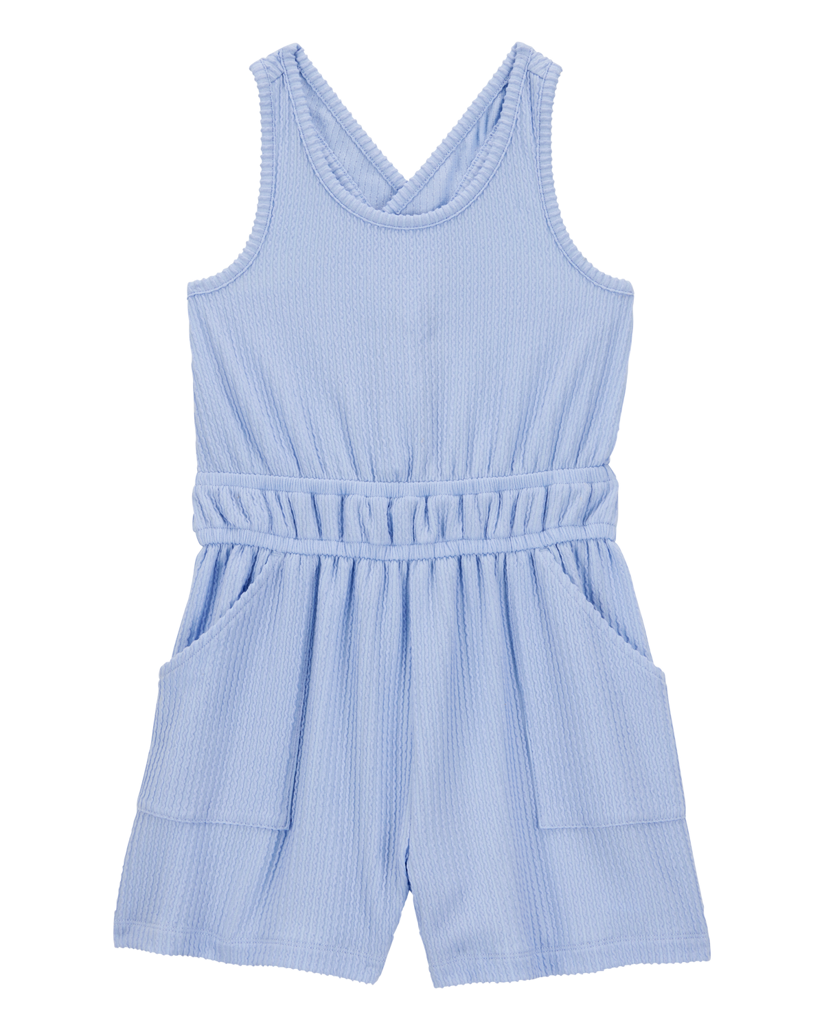 Kid Ribbed Textured Romper - Blue - OshKosh | Carter's