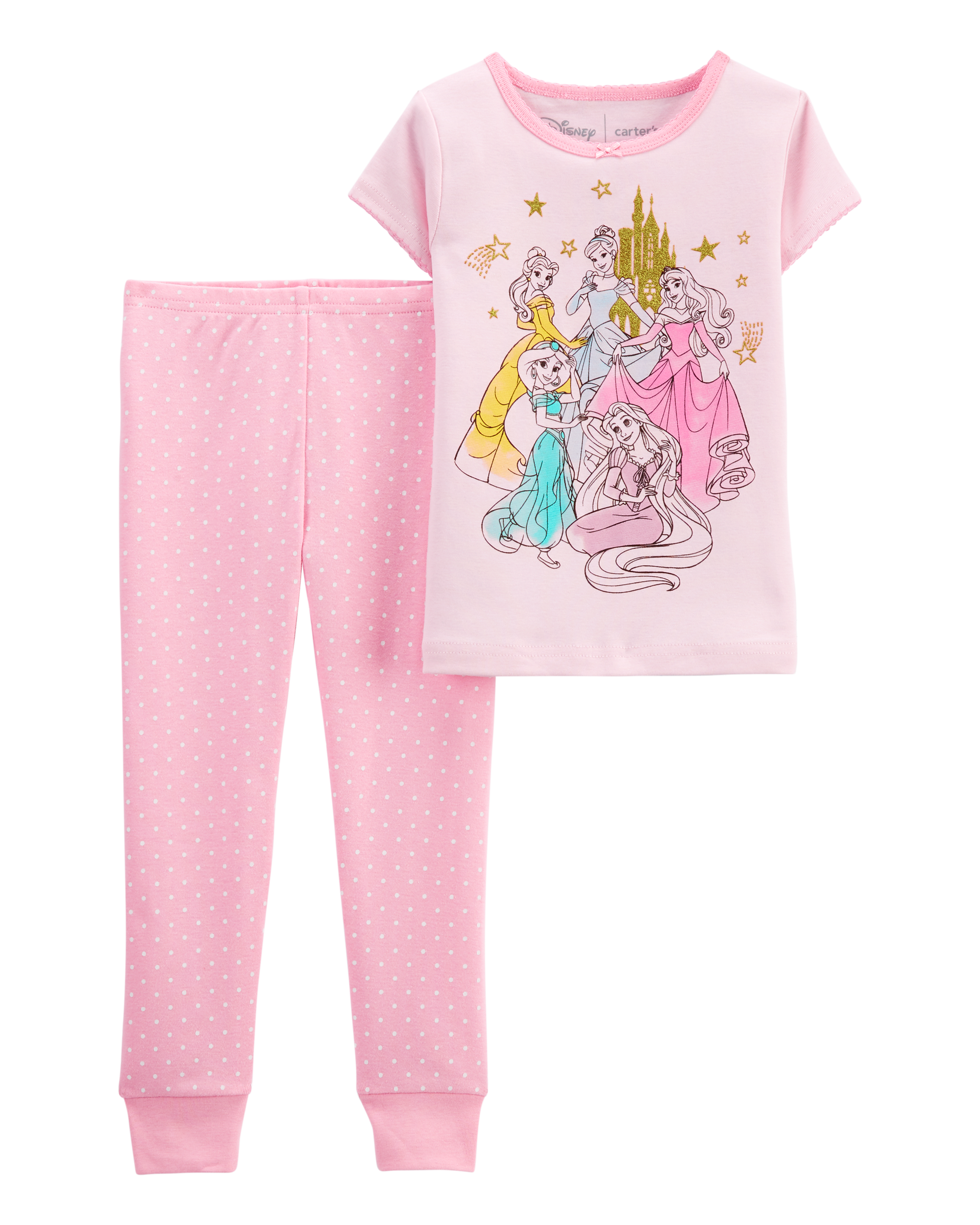 Toddler 2-Piece Disney Princess 100% Snug Fit Cotton Pajamas