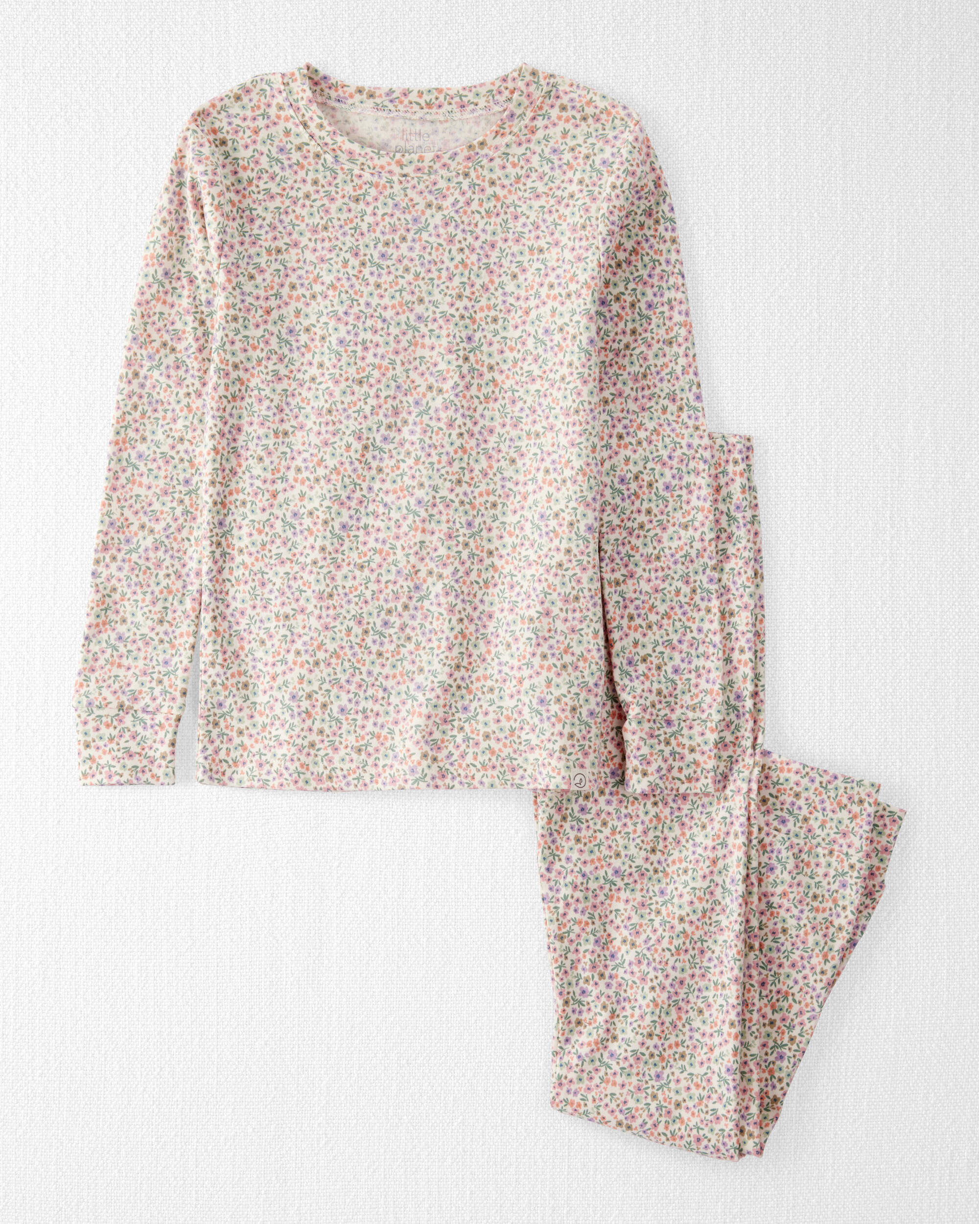 Kid Floral Print Organic Cotton 2-Piece Pajamas