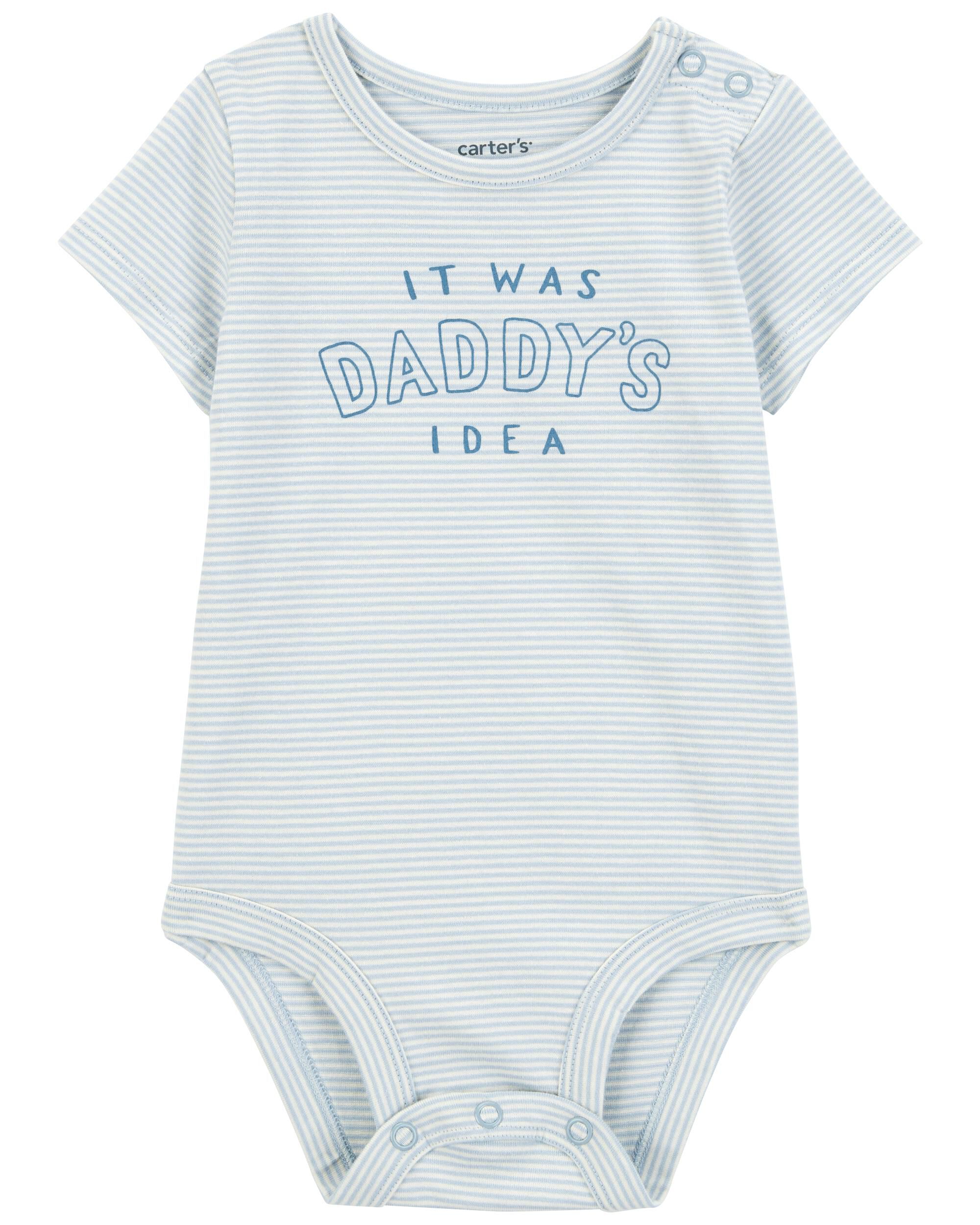 Baby "It Was Daddy's Idea" Short-Sleeve Bodysuit - Blue
