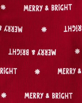 Product image 2 of Toddler Merry & Bright Christmas Cotton Long-Sleeve 2-Piece Pajamas - Red