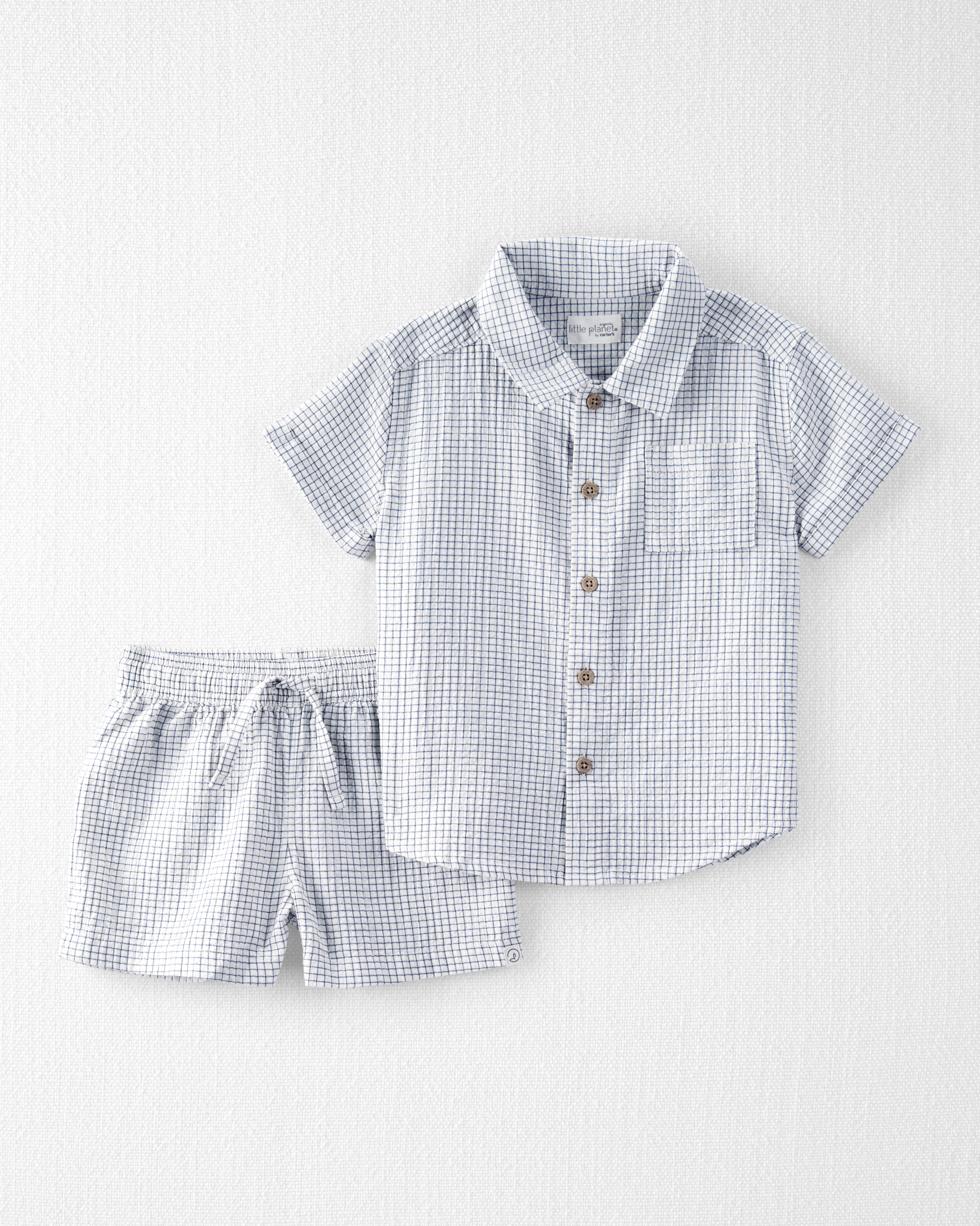 Toddler 2-Piece Organic Cotton Gauze Checkered Set