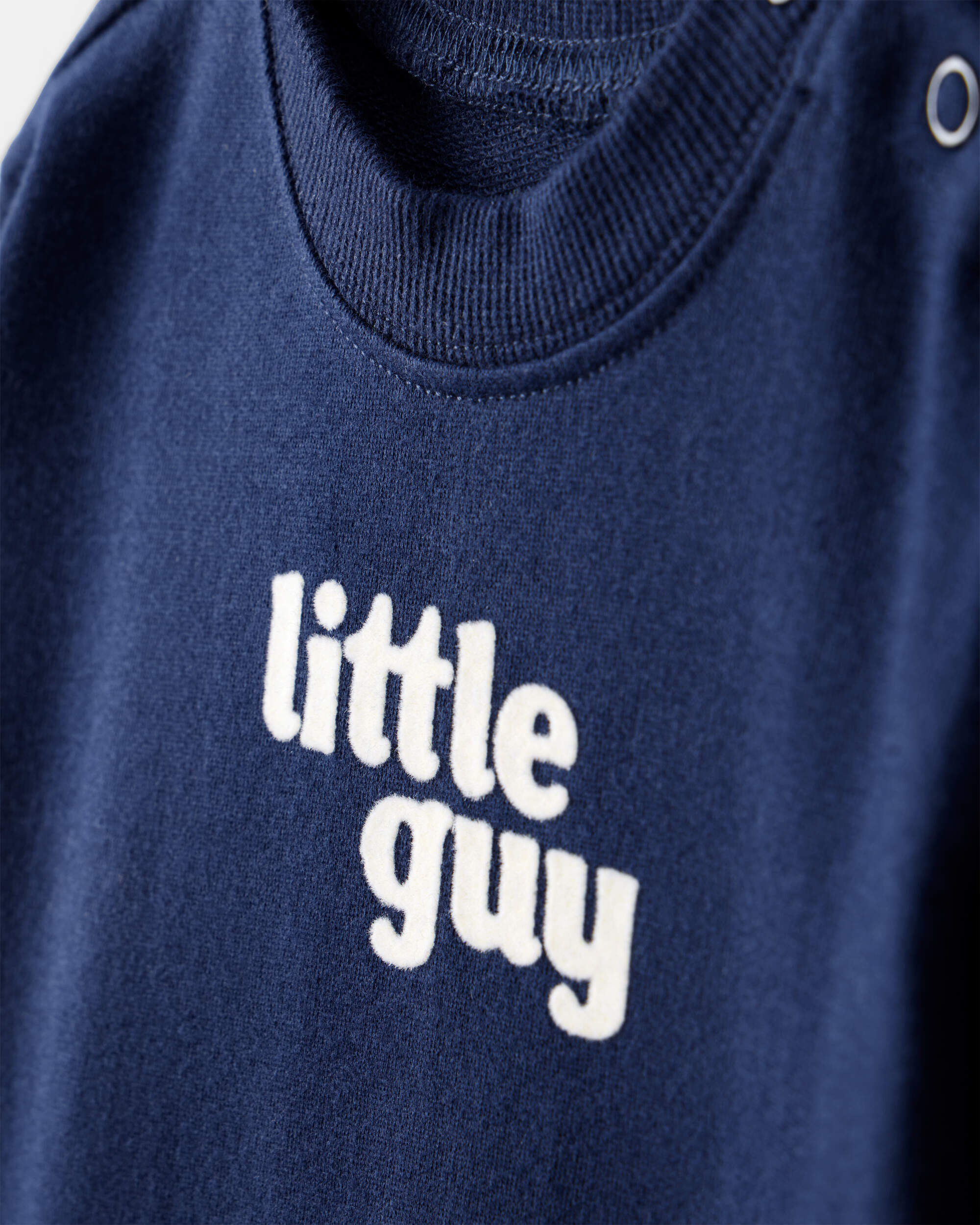 Baby Boy 'Little Guy' Cotton Long-Sleeve Jumpsuit - Navy