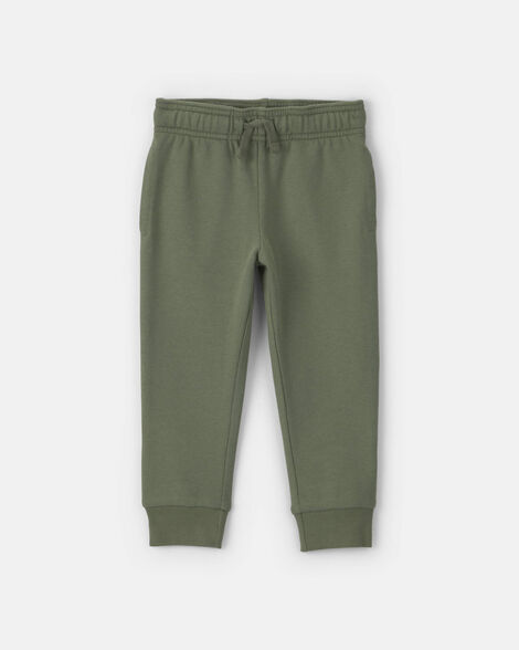 toddler boy french terry joggers - olive green