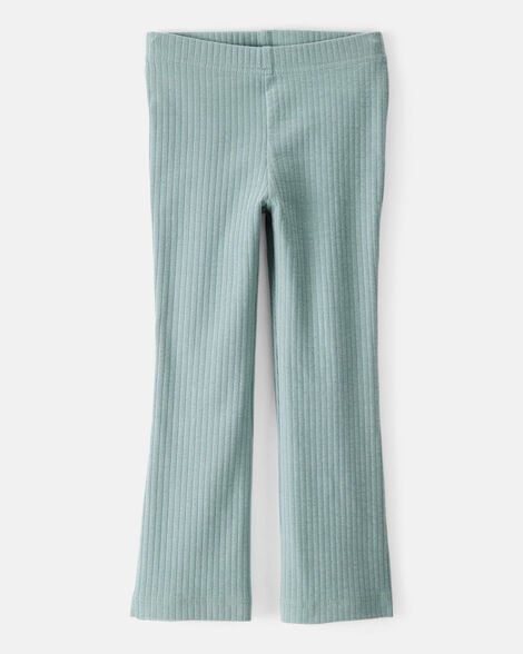 toddler girl cotton flare leggings - green