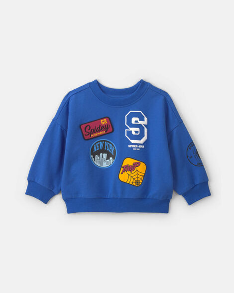 toddler boy ©marvel spider-man pullover sweatshirt - blue