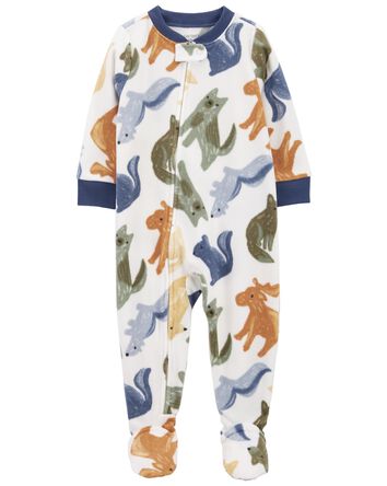Toddler 1-Piece Animal Fleece Footie PJs, 