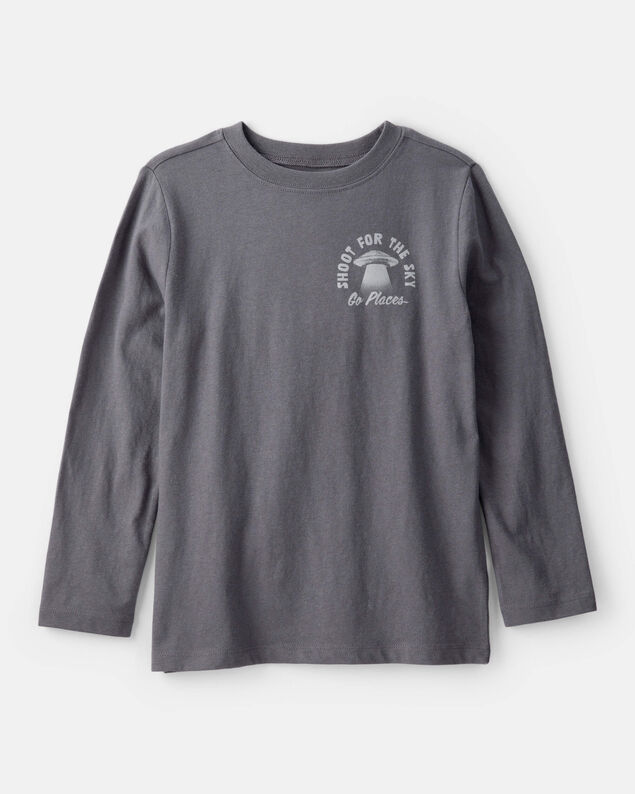Product image 1 of Boys Shoot For The Sky Long-Sleeve Graphic Tee - Grey