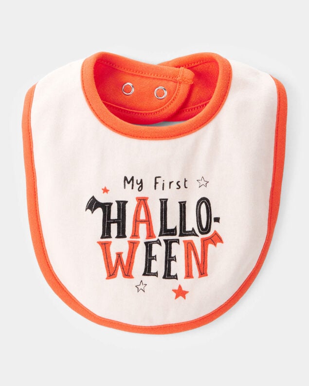 Product image 1 of Baby My First Halloween Teething Bib - Orange/White