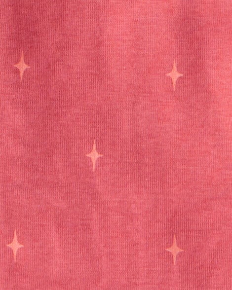 Girls Cowgirl Print 100% Cotton Long-Sleeve Snug Fit 4-Piece Pajamas - Pink