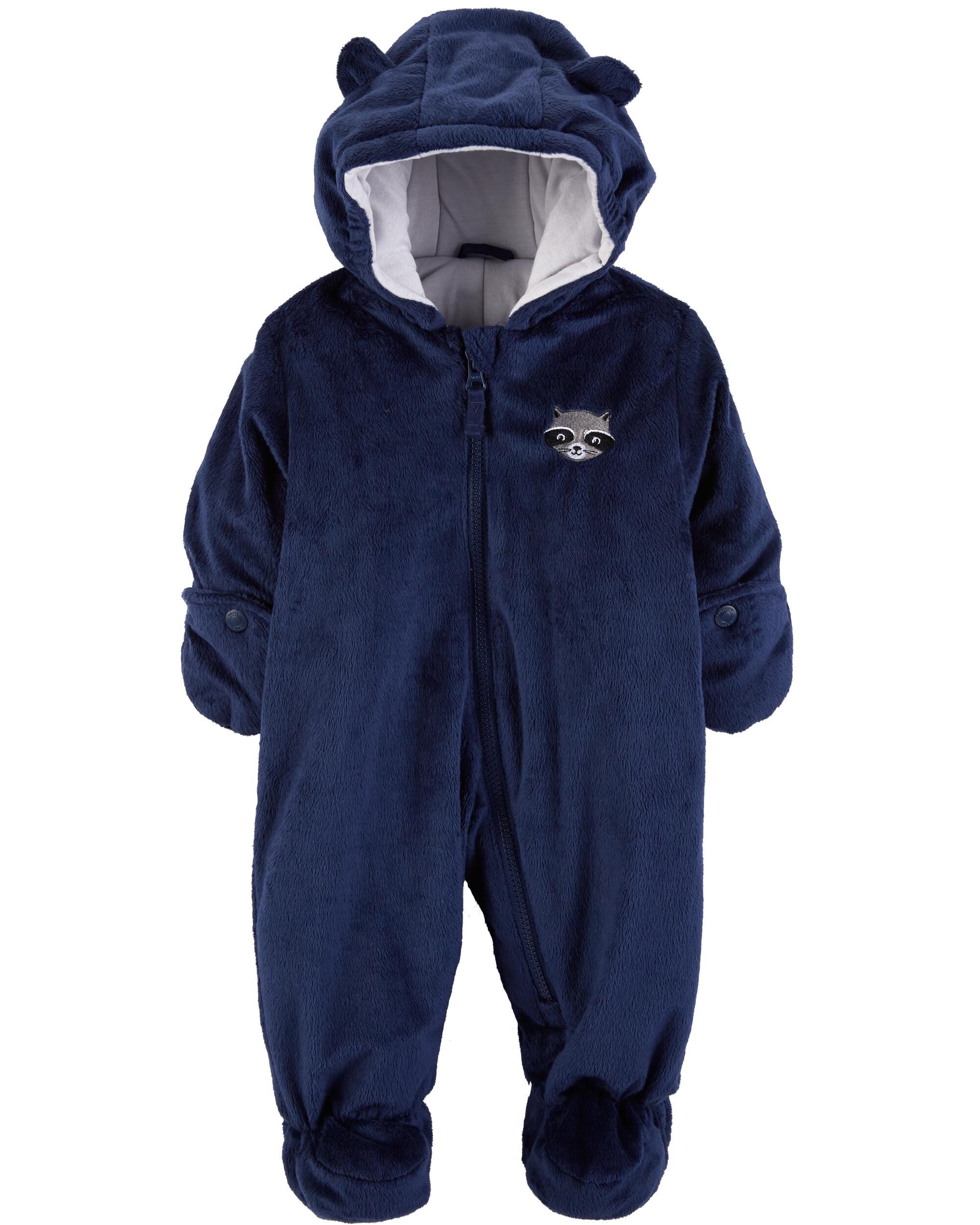 Raccoon Fuzzy Pram Suit | carters.com