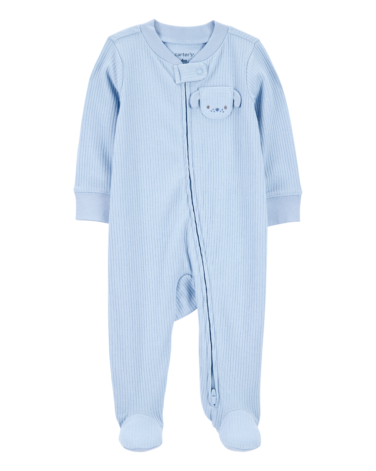 carter's Baby Dog Pocket 2-Way Zip Ribbed Sleep & Play Pajamas - Blue