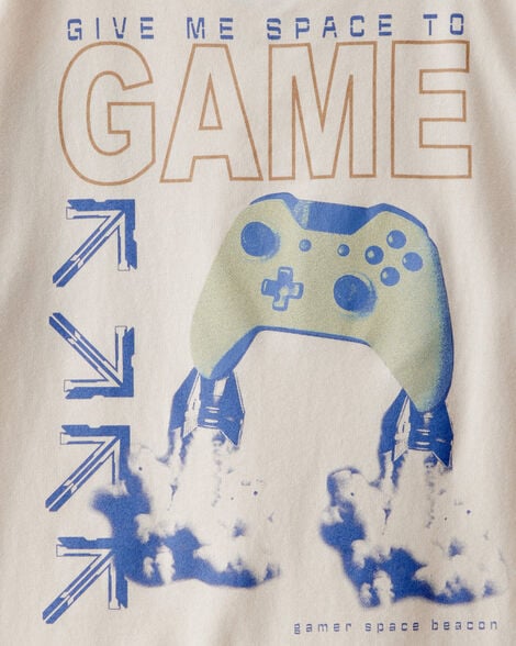 Product image 4 of Kid Galactic Gamer Short-Sleeve Graphic Tee - Cream