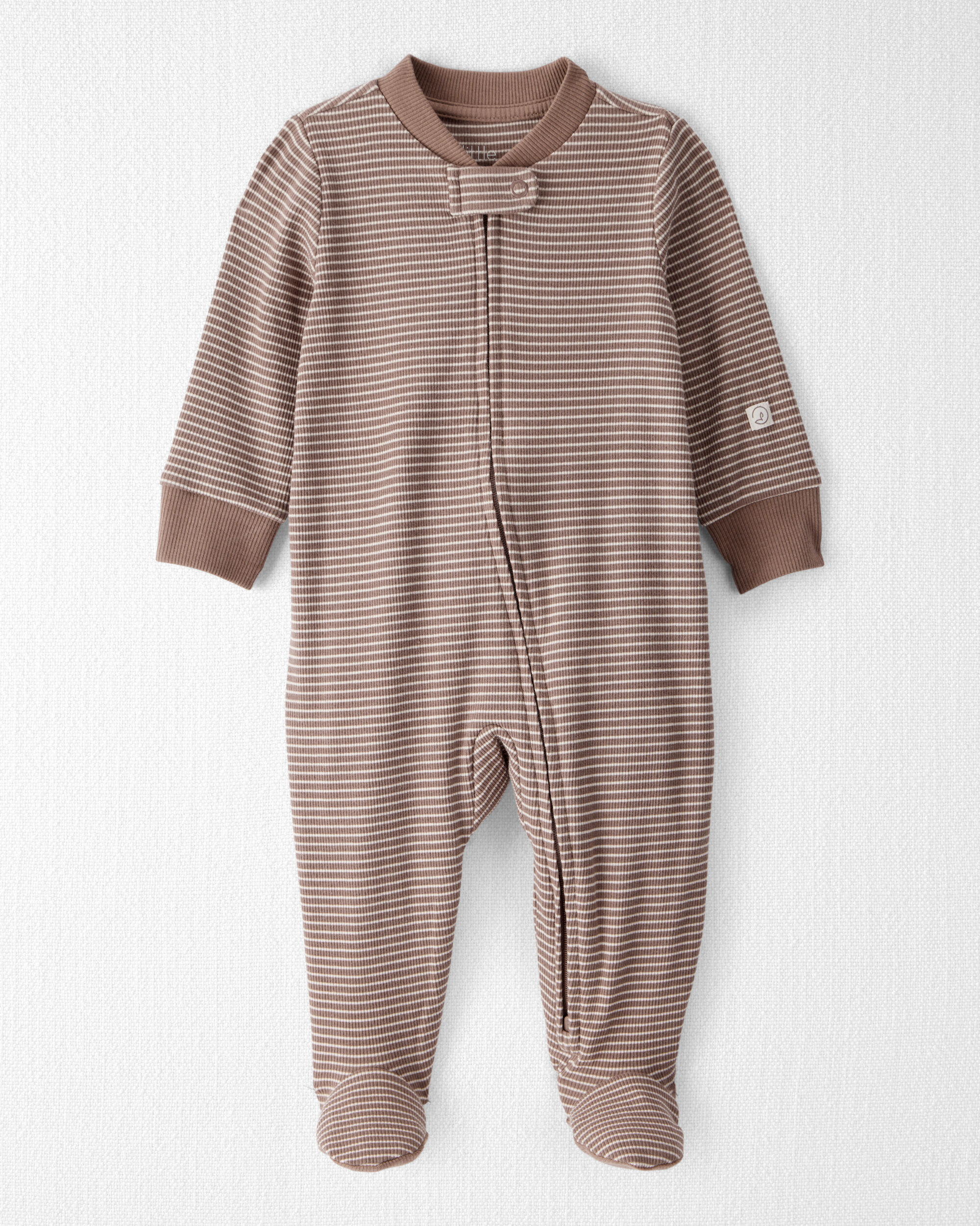 Baby Organic Cotton Sleep & Play Brown Stripes